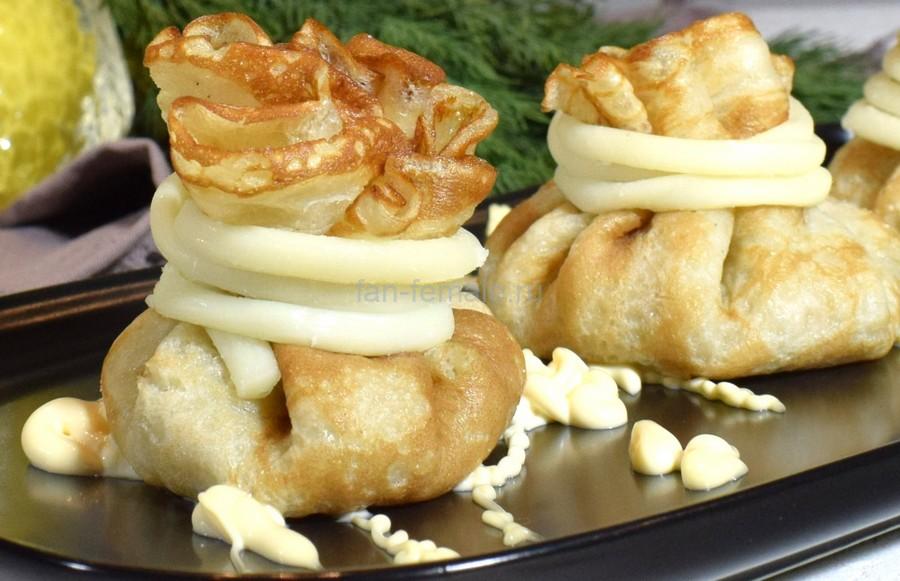 Блины с картофелем, шалотом, укропом
