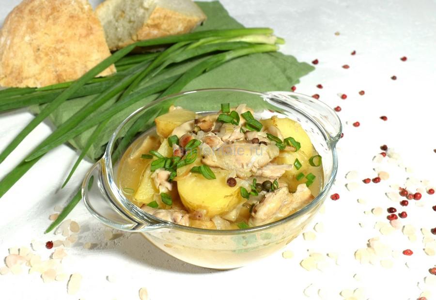 Тушеная курица с картофелем и эрингами