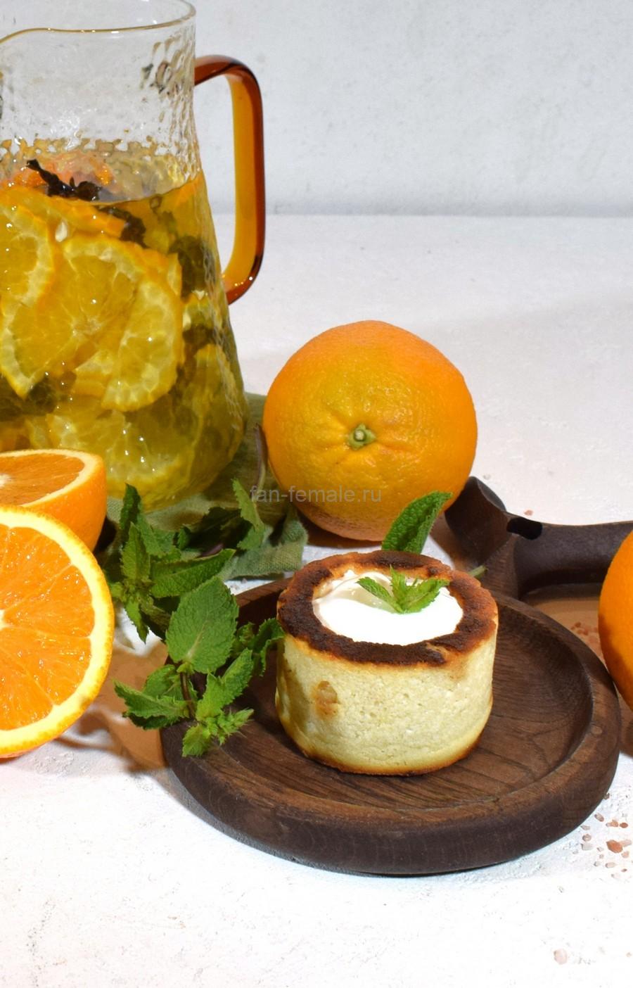 Печеные сырники с апельсиновыми цукатами