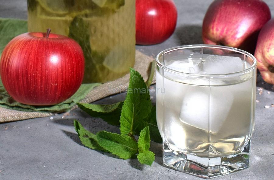 Напиток из яблок и мяты
