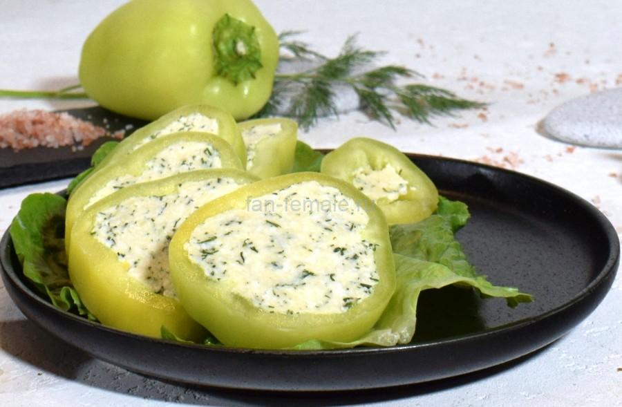 Перцы с сыром, чесноком, укропом
