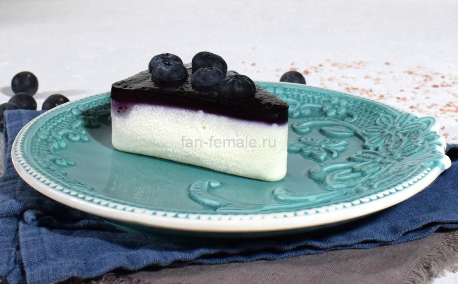 Желейно-сливочный десерт с голубикой