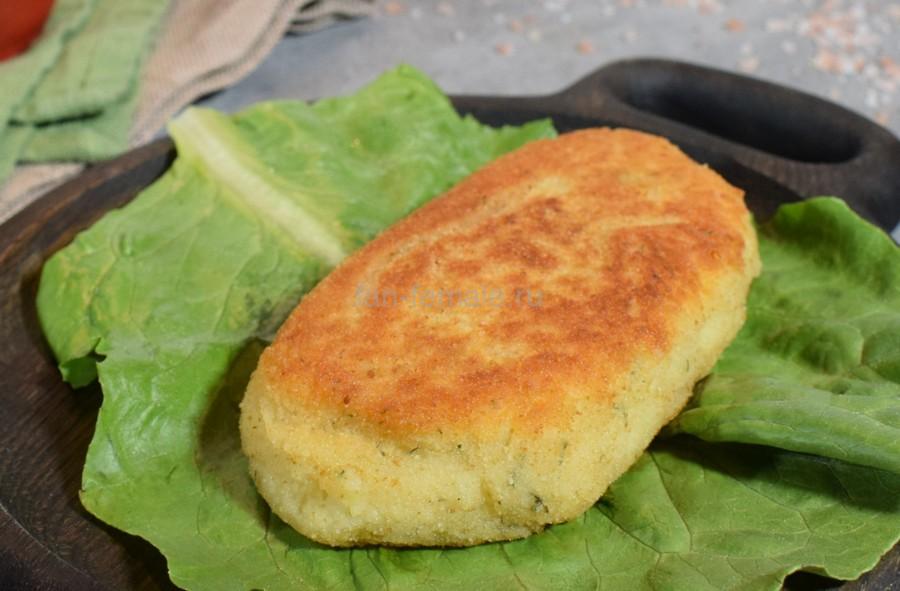 Картофельные котлеты с луком и укропом