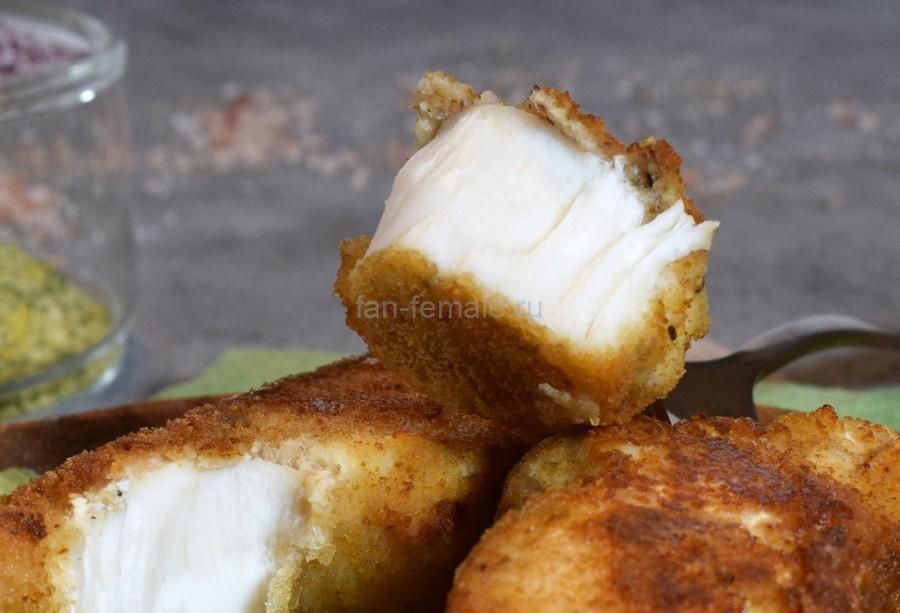 Жареная масляная, панированная сухарями